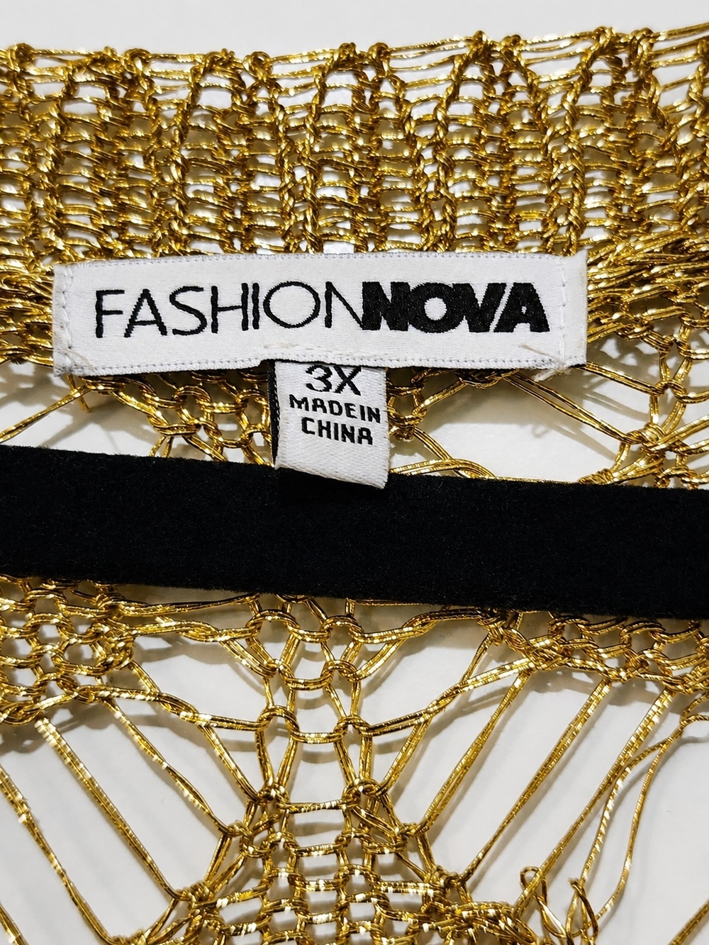 Fashion Nova Metallic Gold Long-Sleeve Maxi Knitted Dress Size3X - Picture 4 of 6